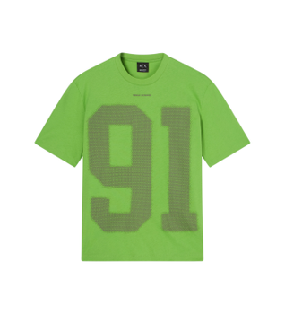 A|X Armani Exchange para hombre. XM002510AF10358U7154 Camiseta regular fit verde (M), Blanco, Casual, Algodón, Manga corta