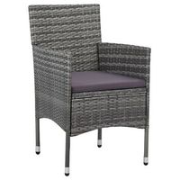 pack 2 uds sillas de comedor para jardin  silla de exterior  sillon ratan sintetico gris