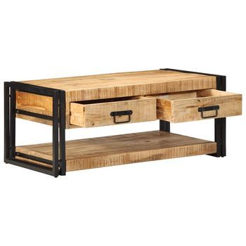 Mesa De Centro，mesa Auxiliar，mesita De Centro 90x50x38 Cm De Madera Maciza De Mango