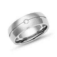 anillo acero inoxidable liso redondo 7mm circonita