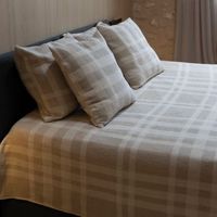 naturals - colcha foulard - 80 algodon - 20 poliester - jacquard - siena beige