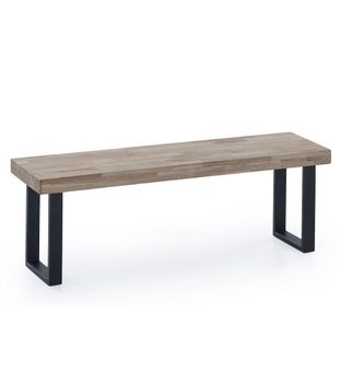Banco asiento 120 cm en roble honey y patas metal negro