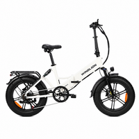 bicicleta electrica plegable de ruedas anchas winglion eb-fm20 de 20 pulgadas bateria de 48 v y 15 ah blanco