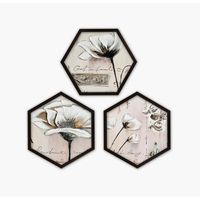 cuadro decorativo enmarcado 6gen1192603111 multicolor 35x35 cm 3 piezas