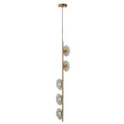 Lámpara De Araña Vertical De Metal Con Decoraciones De Vidrio Gris Cm 15x16x110