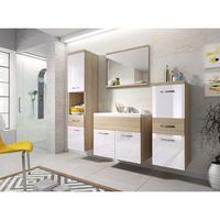 conjunto de muebles de bano alba juego de muebles de bano colgantes lavabo incluido color sonomablanco brillo