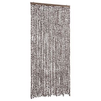 Cortina Mosquitera | Mosquitera Chenilla Marrón Y Blanco 100x220 Cm