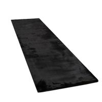 alfombra de piel fluffy negro 80x300 cm