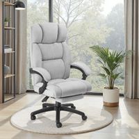 silla de oficina con reposapies y tapizado de terciopelo 360 gris