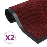 alfombras de entrada rectangulares de nudo 2 uds rojo 80x120 cm vidaxl