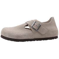 birkenstock zuecos london shearling leve taupe para mujer