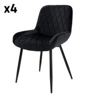 4x sillas de comedor negro tapizado transpirable respaldo ergonomico
