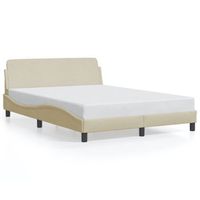 cama matrimonial  cama para adultos  estructura de cama con cabecero de tela color crema 140x190 cm cfw549668