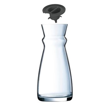 Botella vidrio con tapón negro 1l