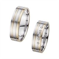 alianzas oro amarillo y blanco con diamantes ancho 6 mm