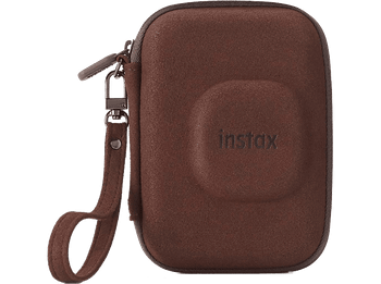 Funda cámara - Fujifilm Instax Mini Liplay Case, Terciopelo, Cierre de Cremallera, Bronze