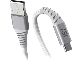 Cable USB a USB-C - ISY ICN-5000-WT-AC, De USB-A USB-C, 2m, 15 W, Blanco