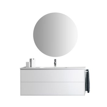 Mueble de baño de 4 piezas en melamina blanco mate