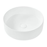 lavabo sobre encimera de ceramica bano redondo blanco mate  40 cm tebar