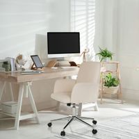 silla home office tela beige
