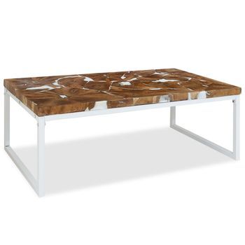 Mesa De Centro，mesa Auxiliar，mesa De Café De Resina De Teca 110x60x40 Cm