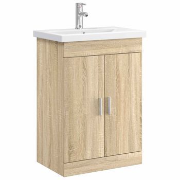 Juego De Muebles De Baño Roble Sonoma 61 X 40 X 84,5 Cm Vidaxl