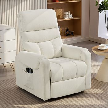 Sillón Levanta Personas De Pana Acero Homcom 83x92x110 Cm-beige