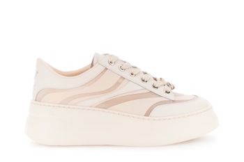 zapatillas de piel revestida y malla powder 39