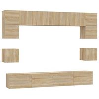 set de muebles para tv 8 pzas madera contrachapada roble sonoma vidaxl