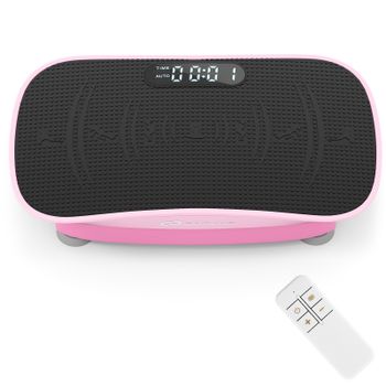 Costway Plataforma Vibratoria Muscular 10 Intensidades Control Remoto para Adelgazar Quemar Calorías Moldear Músculos Rosa+Negro