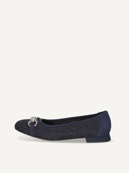 CAPRICE Ballerina, blue, made of Leather and synthetic with Trapeze heel, Size 41