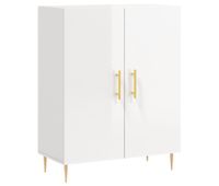 vidaxl aparador de madera contrachapada blanco brillante 695x34x90 cm