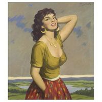 legendarte - cuadro lienzo impresion digital - italian girl - rudolf jelinek - decoracion pared cm 80x90