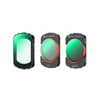 Juego de filtros 3 en 1 de K&F Concept, recubrimiento nano de 28 capas ND2-32 CPL MCUV para lentes de cámaras, compatibl