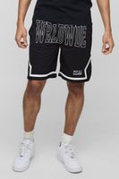 pantalon corto worldwide de malla estilo baloncesto negro