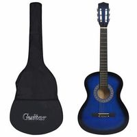 guitarra clasica para principiantes con funda azul 34 36 vidaxl