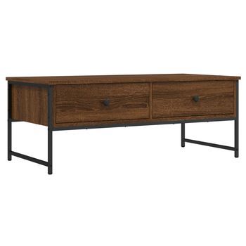 Mesa De Centro，mesa Auxiliar，mesa De Café Madera De Ingeniería Marrón Roble 101x49x39,5 Cm