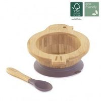 set de bol y cuchara blw wooden bowl chick