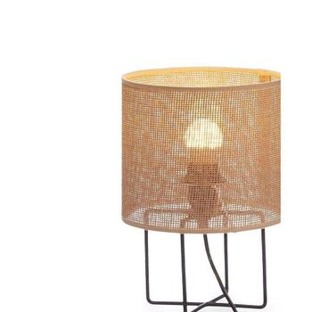 Factory Cuadros - Lámpara Sobremesa Pantalla Natural Acra / Lampara de Mesa - Medidas: 20 X 20 X 28 Cm - Diseño Moderno - Iluminación Cálida