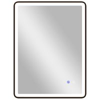 homcom espejo de bano led antivaho espejo de maquillaje regulable con iluminacion 80 x 60 cm marco negro   aosom espana