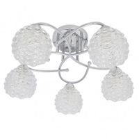lampara bagan 5 luces con tulipa de cristal cromo 23x49x49 fabrilamp