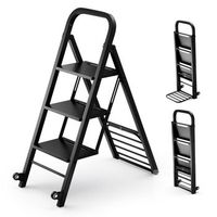 camion de sacos 2 en 1 y escalera de mano carro de mano plegable de 2 ruedas camion de transporte de metal negro