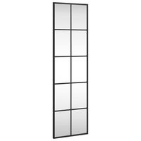 espejo de pared rectangular de hierro negro 30x100 cm vidaxl