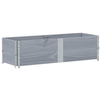 Collares De Palets 2 Uds Madera Maciza De Pino Gris 150x50 Cm Vidaxl