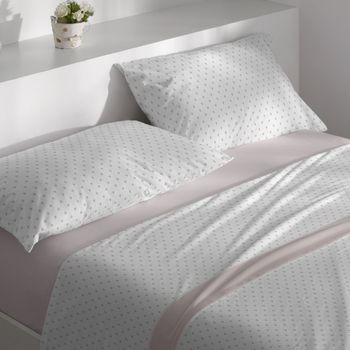 Juego De Sábanas Velvelina Floral Cama De 180 Cm - Nude - Burrito Blanco