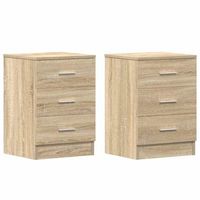 mesitas de noche 2 uds aglomerado color roble sonoma 38x35x56cm vidaxl