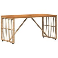 mesa de jardin  mesa de exterior natural 80 x 40 x 40 cm acero y poliratan