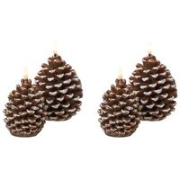 conjunto de 4 decoraciones de navidad led para interiores vela accesorio de parafina marron ivresse
