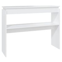 mesa consola madera de ingenieria blanco 102x30x80 cm