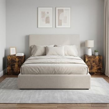 Mesita De Noche 2 Uds - Mueble Para Dormitorio - Madera De Ingeniería - Roble Ahumado (43x34.5x47cm)